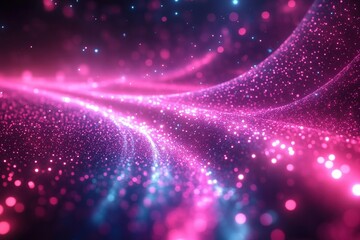 Poster - vibrant abstract technology background with iridescent features and sparkling elements, ideal for fu