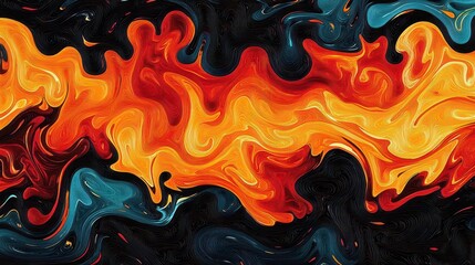 Poster - Bold squiggly lines creating a wave-like motion, abstract and eye-catching for artistic use.