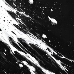Poster - Action-packed motion lines, quick sketch style, monochrome black-and-white, abstract comic energy.