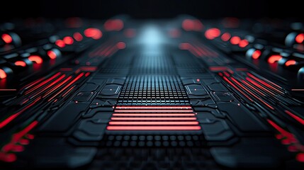 Aufkleber - Metallic abstract background concept. Futuristic technology background with glowing circuitry and modern design elements.