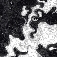 Poster - Abstract swirls in doodle style, chaotic yet clean hand-drawn lines, black and white, with a hint of playful energy.