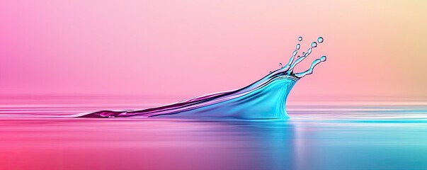 Poster - Splash abstract background concept. A vibrant splash of water against a colorful gradient background.