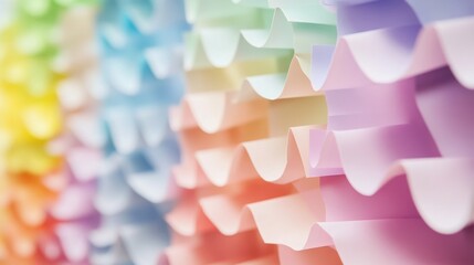 Wall Mural - a colorful paper with a rainbow pattern. the paper is made of tissue and is arranged in a way that i