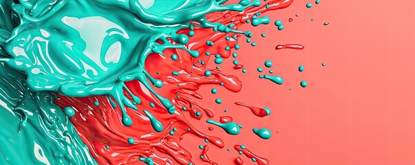 Poster - Splash abstract background concept. Vibrant splash of blue and orange paint creating dynamic visual energy.