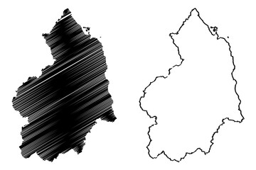 Northumberland (United Kingdom, England, Non-metropolitan county, shire county) map vector illustration, scribble sketch Northd map