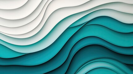 Poster - Waves abstract background idea. Abstract wavy patterns in cool colors create a modern and artistic visual sensation.