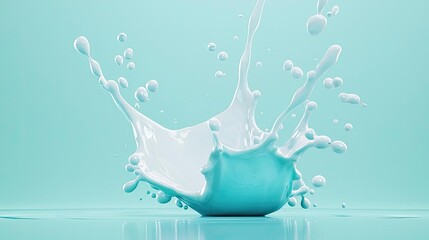 Poster - Splash abstract background concept. Vibrant splash of liquid against a teal background, capturing fluid dynamics beautifully.