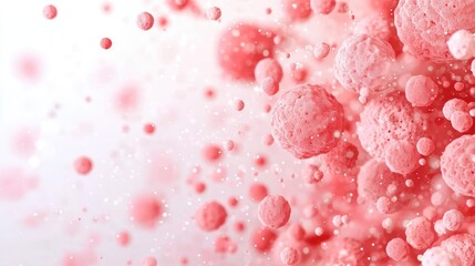Poster - Splash abstract background concept. Abstract close-up of pink bubbles floating in a soft background creating a dreamy effect.