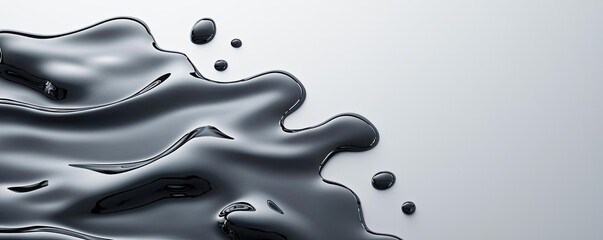 Poster - Splash abstract background concept. Abstract black liquid paint flowing on a smooth surface creating elegant textures.