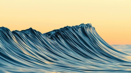 Poster - Waves abstract background idea. A stunning wave captured at sunset, showcasing the beauty of nature in motion.