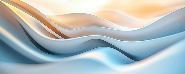 Poster - Waves abstract background idea. Abstract waves flowing in soft pastel tones create a harmonious visual experience.