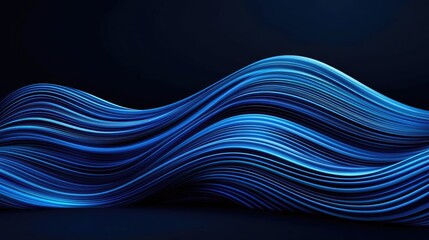 Aufkleber - Waves abstract background idea. Beautiful abstract waves in blue flowing across a dark background, perfect for modern designs.