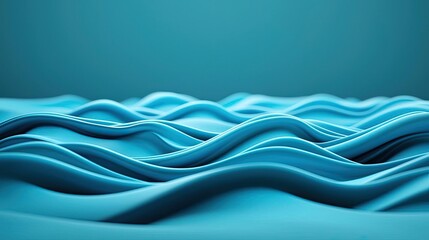 Aufkleber - Waves abstract background idea. Stylized waves in blue tones create a soothing and modern abstract design.