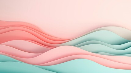 Aufkleber - Waves abstract background idea. Colorful abstract waves in pastel shades create a serene and modern visual experience.