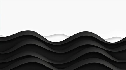 Aufkleber - Waves abstract background idea. Stylish black and white waves create a modern and sleek backdrop for design projects.