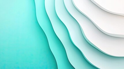 Poster - Waves abstract background idea. Abstract layered design in soothing blue and white colors for modern backgrounds.