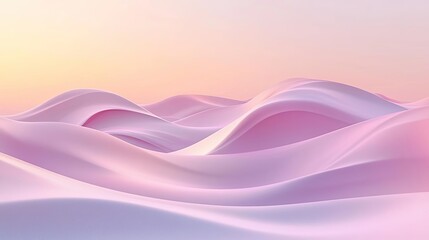 Poster - Waves abstract background idea. Soft pink waves create a dreamy landscape, blending tranquility and creativity.