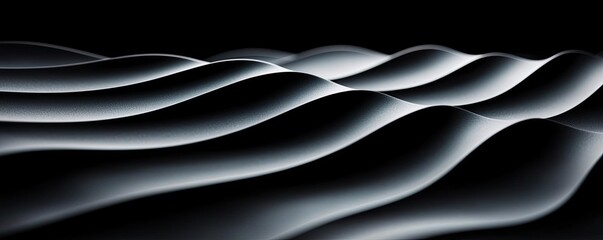 Poster - Waves abstract background idea. Abstract black and white waves create a mesmerizing visual flow and depth.