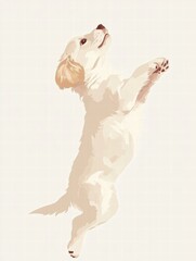 Poster - Joyful puppy playing happily in a bright and cheerful atmosphere. Generative AI