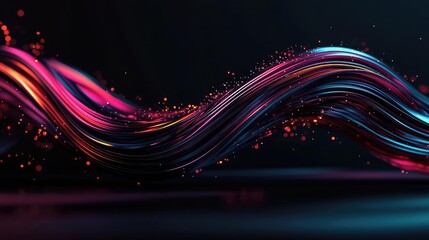 Poster - Splash abstract background concept. Colorful abstract wave design with glowing lines and particles for creative projects.