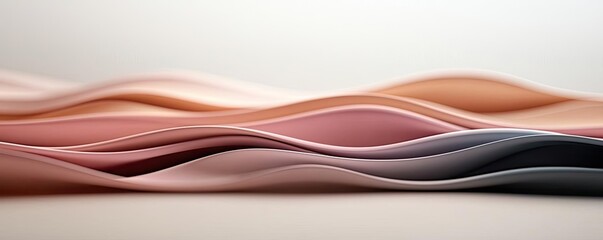 Poster - Waves abstract background idea. Abstract waves of soft colors creating a serene and calming visual effect.