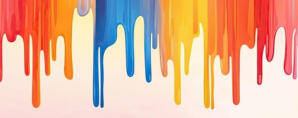 Poster - Splash abstract background concept. Colorful paint drips create a vibrant and cheerful artistic effect on a smooth background.