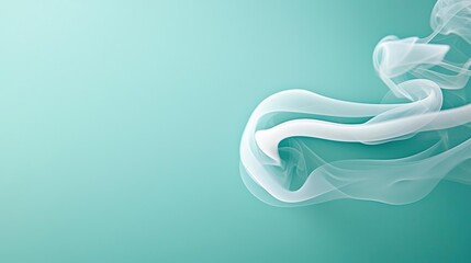Aufkleber - Smoke abstract background idea. Elegant white smoke gracefully flows against a soothing teal background.