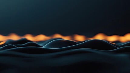 Poster - Smoke abstract background idea. Abstract representation of gentle waves illuminated by warm, glowing light.