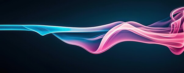 Poster - Smoke abstract background idea. Colorful abstract wave patterns in blue and pink create a dynamic visual effect.