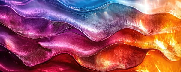 Poster - Waves abstract background idea. Vibrant waves of color create a mesmerizing abstract background for creative designs.