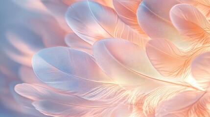 Poster - Feather abstract background concept. Delicate and colorful feathers create a soft and ethereal background.