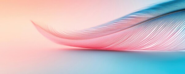 Aufkleber - Feather abstract background concept. Abstract wave pattern in soft pastel colors creating a serene visual experience.