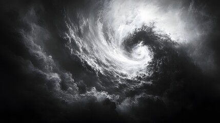 Poster - abstract black and white backgrounds. a mesmerizing grayscale image of swirling clouds forming a dra