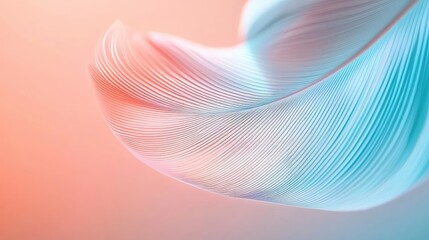 Poster - Feather abstract background concept. A soft abstract design featuring delicate flowing lines in pastel colors.