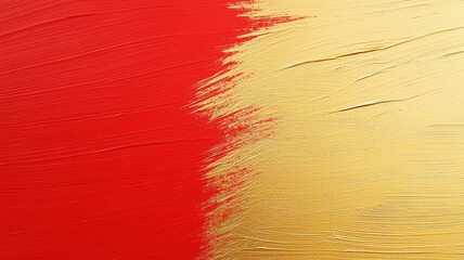 Poster - Chinese New Year. Vibrant red and gold paint blended, showcasing dynamic brush strokes and rich colors.