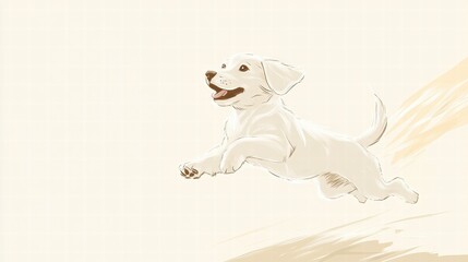 Poster - Joyful puppy explores a sunny field with energy and excitement during a beautiful day. Generative AI