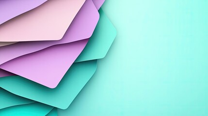 Aufkleber - Soft abstract background idea. Layers of colorful abstract paper in soft pastel hues creating a soothing background.