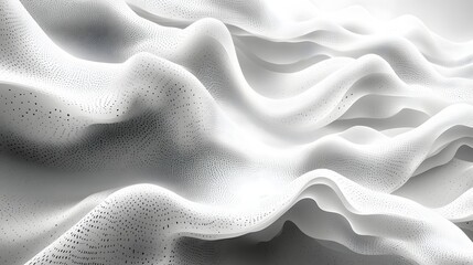 Poster - Abstract Black and White Backgrounds. Digital artwork showcasing abstract waves in white and grey tones. Elegant design.