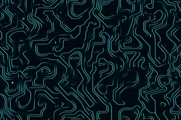 abstract close-up of a glowing blue digital circuit board, showcasing intricate connections and tech
