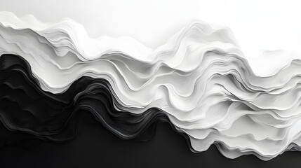 Leinwandbilder - Abstract Black and White Backgrounds. A mesmerizing abstract artwork featuring flowing black and white waves, creating a dynamic yet serene visual experience.