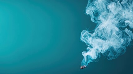 Aufkleber - Smoke abstract background idea. A captivating image of smoke drifting against a tranquil teal background.