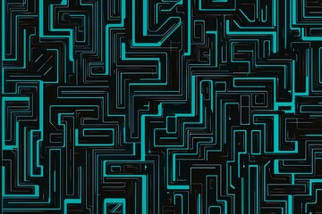 abstract close-up of a glowing blue digital circuit board, showcasing intricate connections and tech