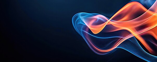 Poster - Smoke abstract background idea. Abstract colorful smoke waves creating a sense of movement and fluidity.
