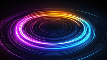 Poster - Dynamic light swirls abstract art digital design dark background close-up view energy and motion concepts