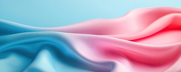 Poster - Soft abstract background idea. Soft, flowing fabric in blue and pink hues creates an elegant and calming backdrop.