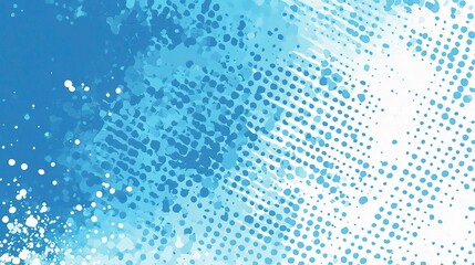 Poster - Abstract Blue Halftone Background with Pop Art Elements
