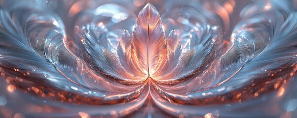 Poster - Feather abstract background concept. Stunning abstract fractal design showcasing intricate patterns and vibrant colors.