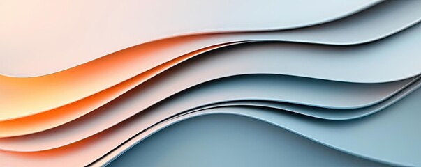 Aufkleber - Soft abstract background idea. Abstract wave shapes in soft colors create a visually calming background design.