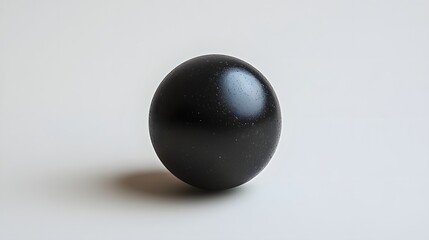 Poster - Abstract Black and White Backgrounds. A solitary black sphere rests on a pristine white surface. Minimalist and sleek.