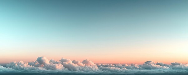 Poster - Minimal skies concept. A tranquil sky with soft pastel clouds at dusk, evoking serenity and calmness.